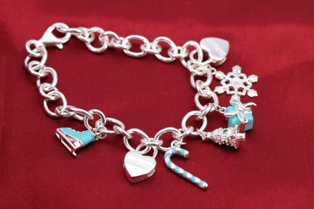 Tiffany & Co. Tiffany&Co.纯银 蓝色珐琅圣诞手链