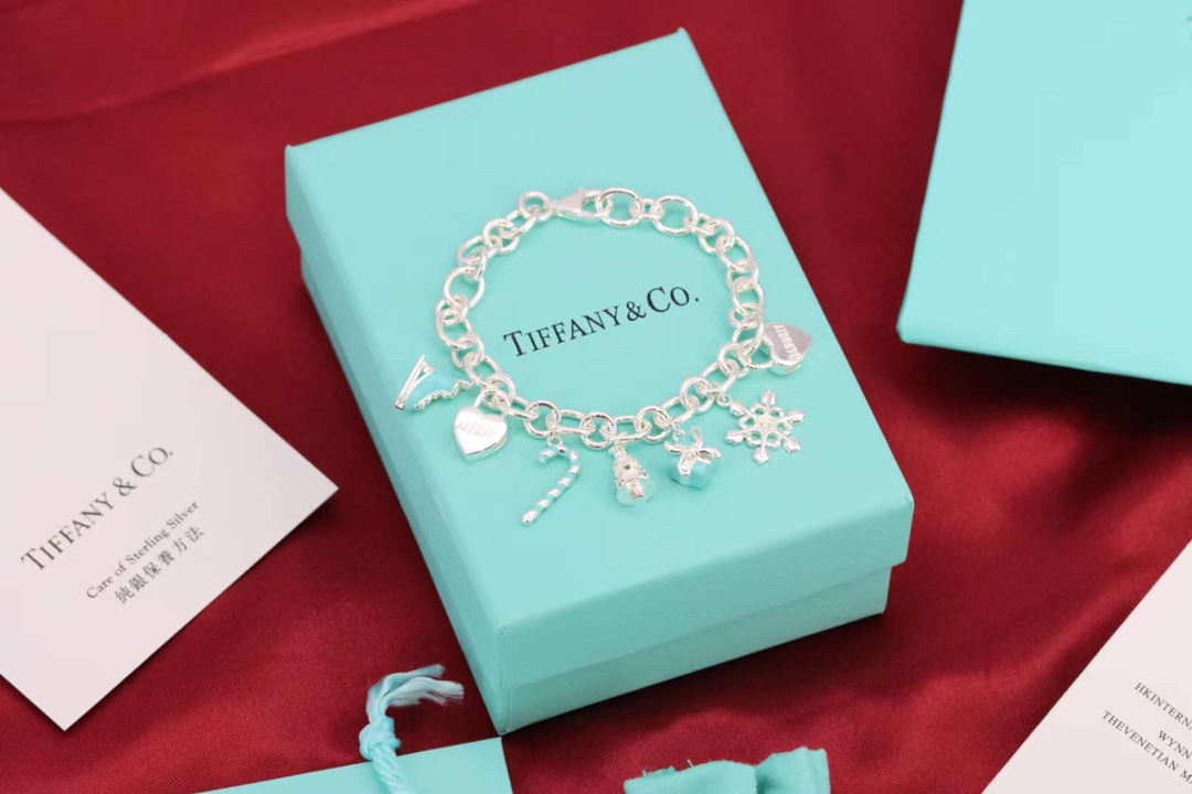 Tiffany & Co. Tiffany&Co.纯银 蓝色珐琅圣诞手链