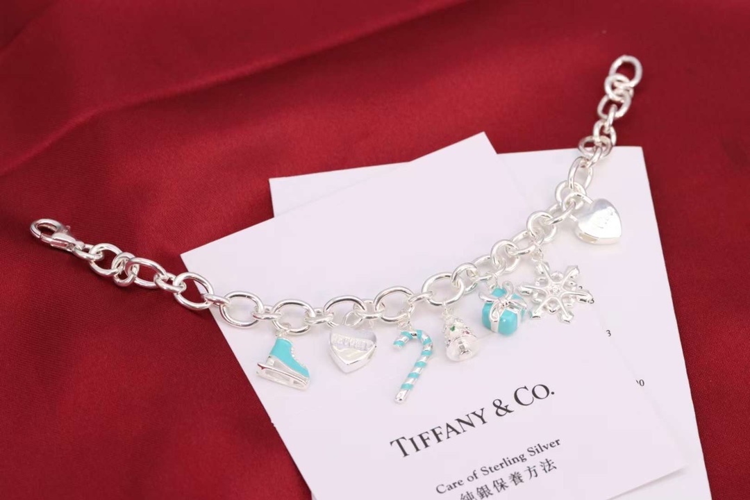 Tiffany & Co. Tiffany&Co.纯银 蓝色珐琅圣诞手链