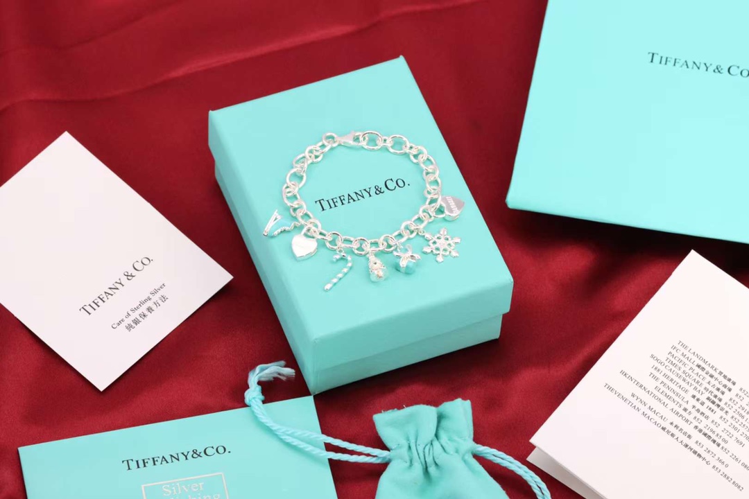 Tiffany & Co. Tiffany&Co.纯银 蓝色珐琅圣诞手链