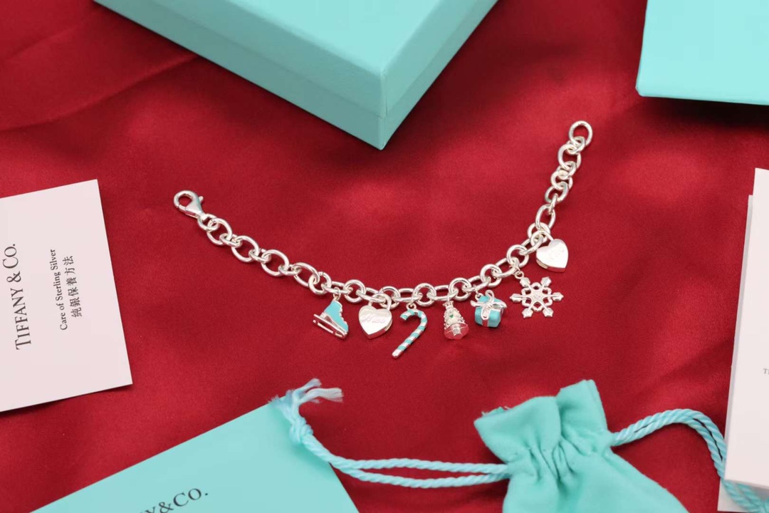Tiffany & Co. Tiffany&Co.纯银 蓝色珐琅圣诞手链