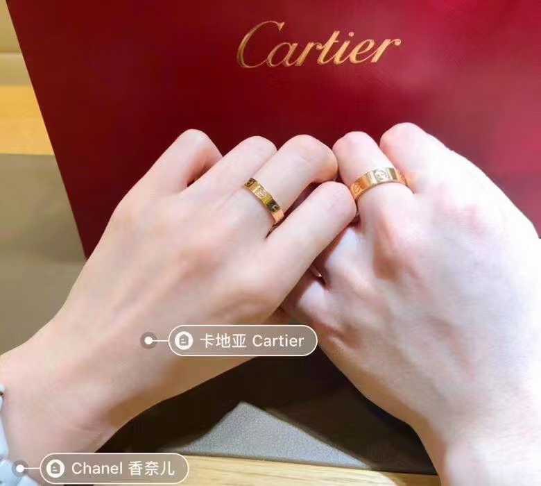 Cartier 卡地亚情侣戒指 上手效果参考