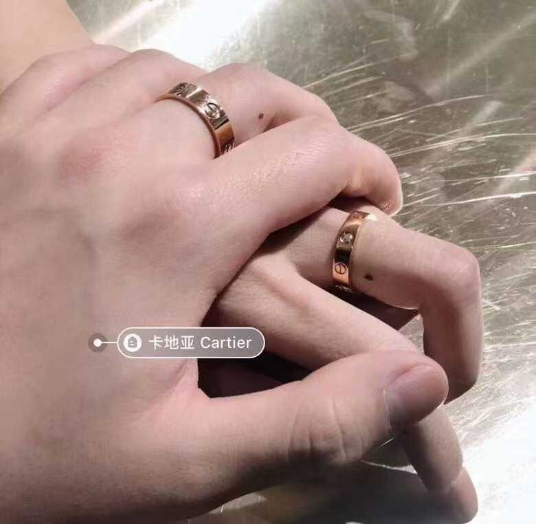 Cartier 卡地亚情侣戒指 上手效果参考