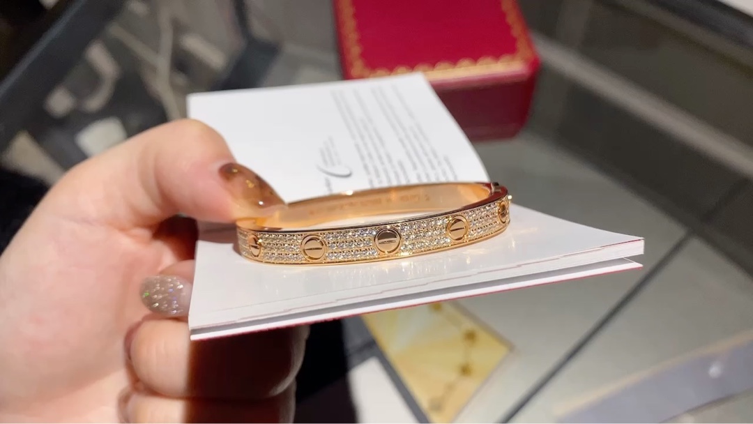 Cartier Cartier 玫瑰金宽版无主钻满天星手镯