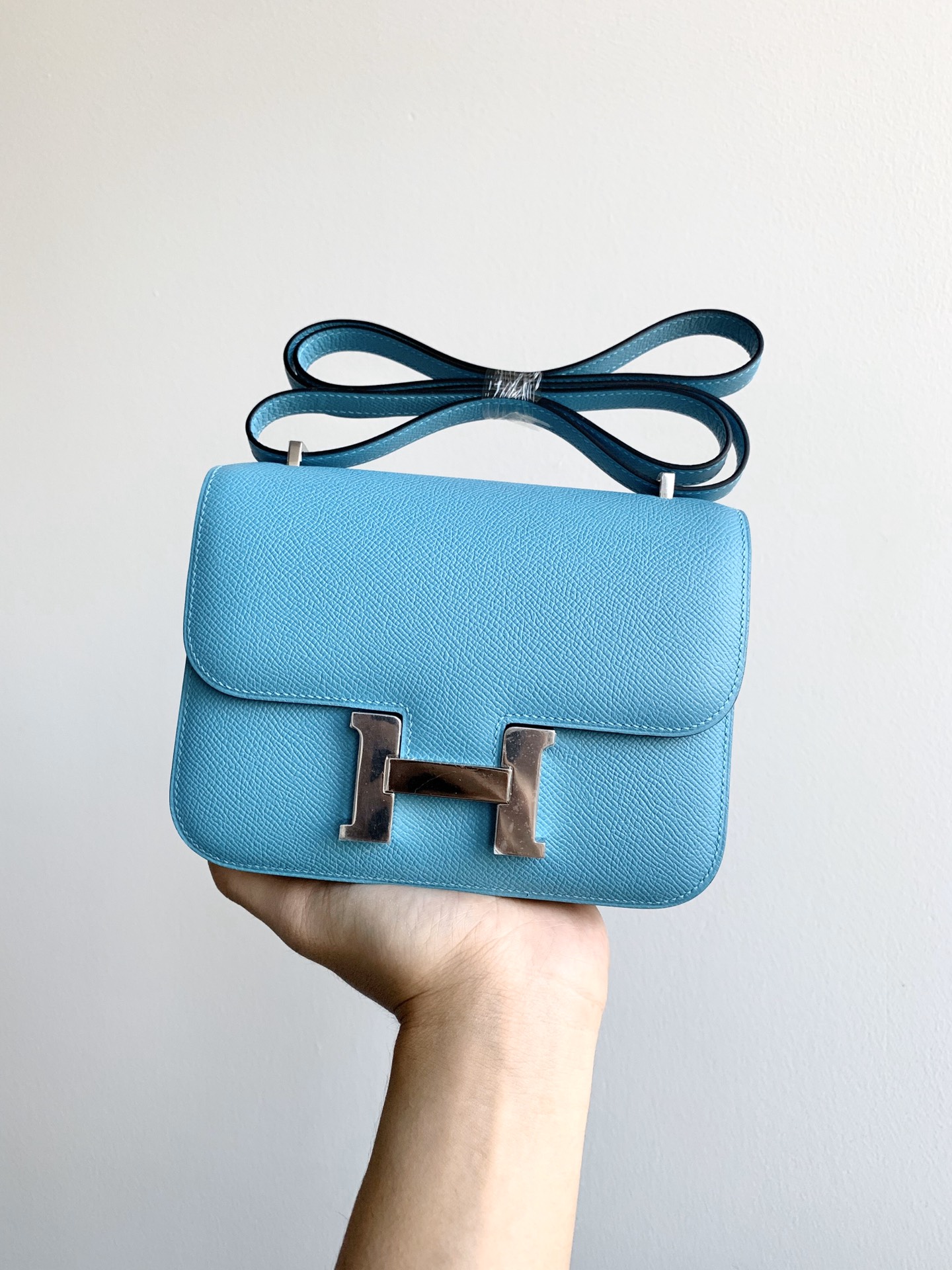 Hermès Constance 19 ep [Northern Blue] Silver Buckle