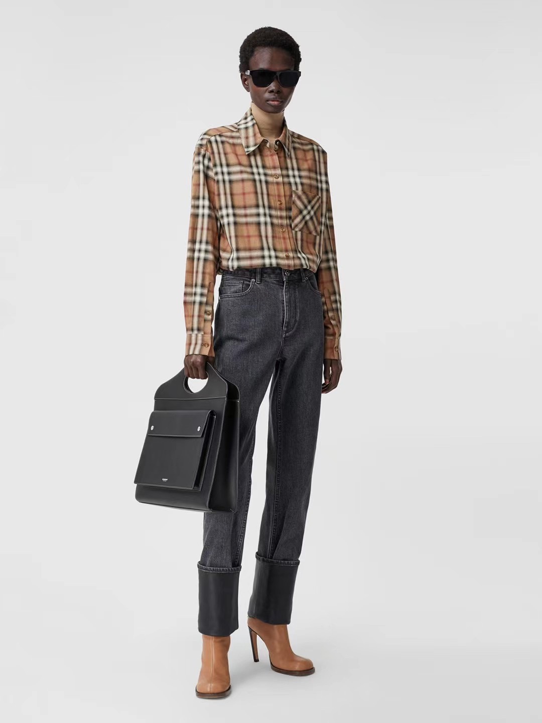 NO:318022,Gradient checked cotton twill loose style (birch brown) 6-8-10-12,,alexander wang19860909渐变色格纹棉质斜纹 宽松款式（桦木棕色）6-8-10-12,,alexander wang,Women's clothing