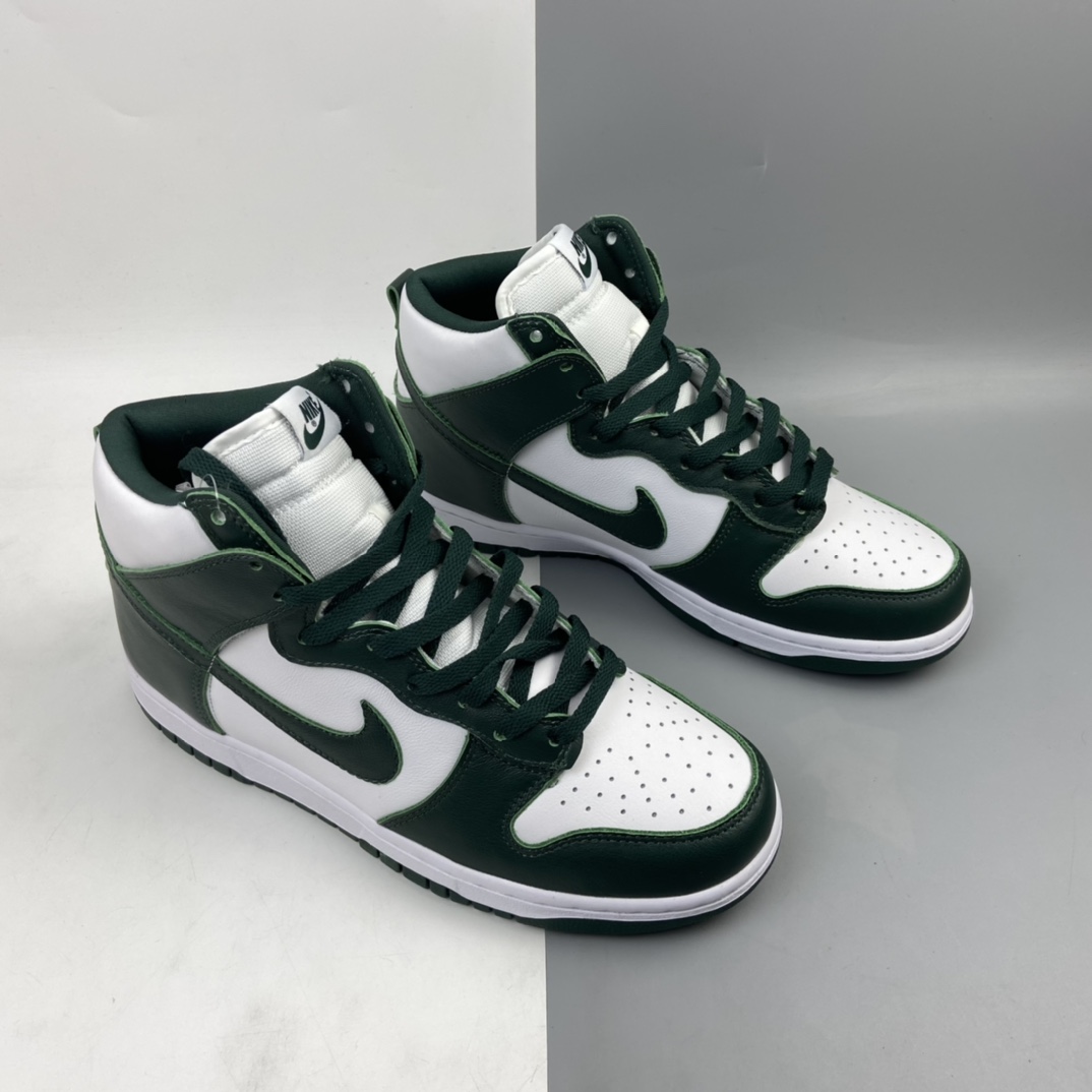 360 Nike SB Dunk High Pro”Pro Green”扣篮系列高帮休闲运动滑板板鞋“复刻暗色绿白”CZ8149-100