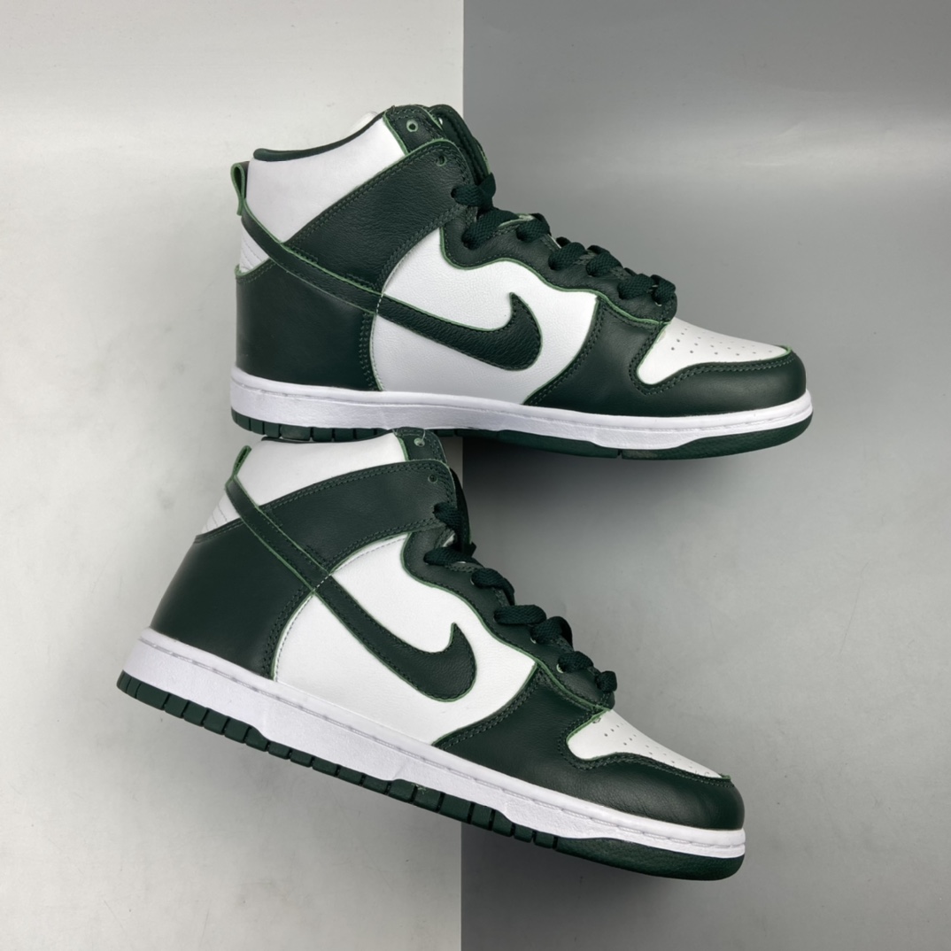 360 Nike SB Dunk High Pro”Pro Green”扣篮系列高帮休闲运动滑板板鞋“复刻暗色绿白”CZ8149-100