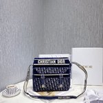 Dior Handbags Messenger Bags Embroidery Velvet Oblique Casual