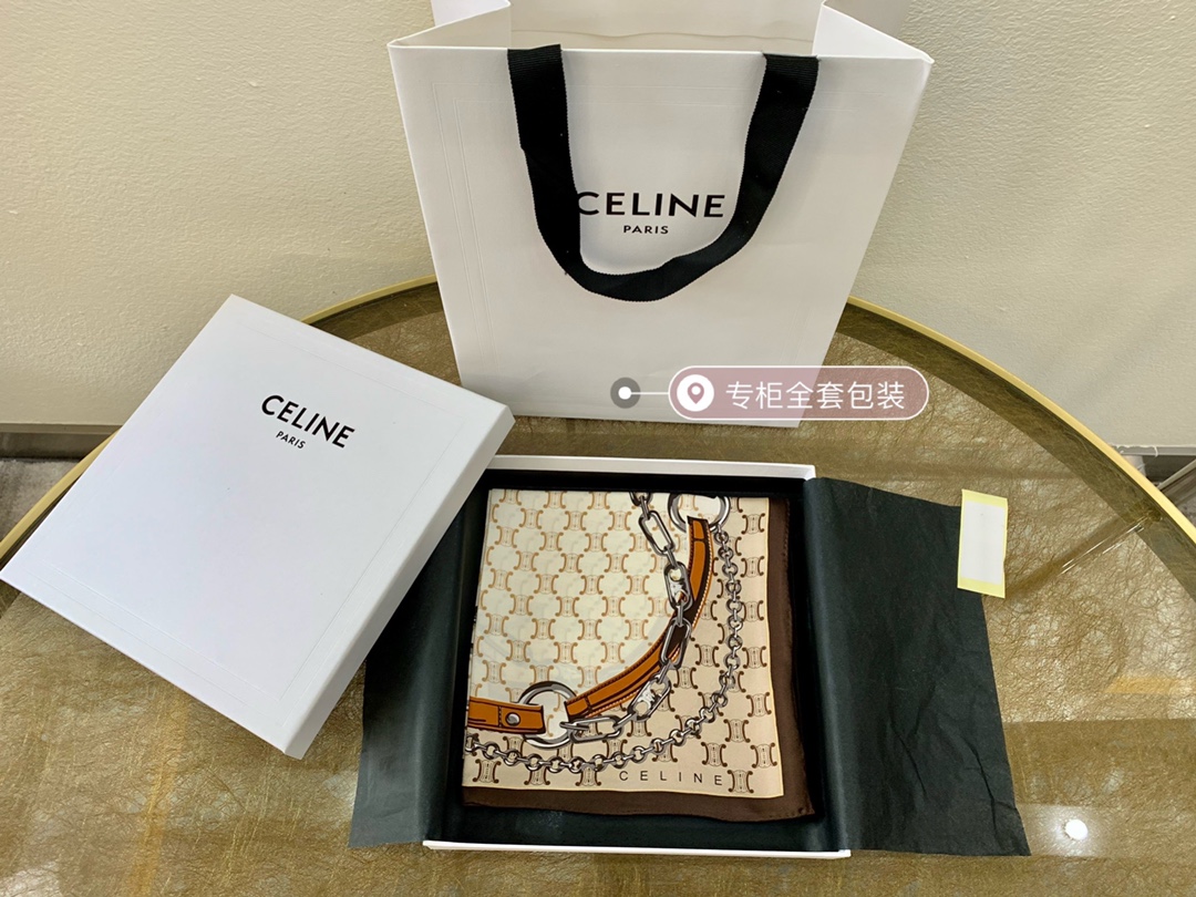 CELINE赛琳凯旋门标志100真丝方巾