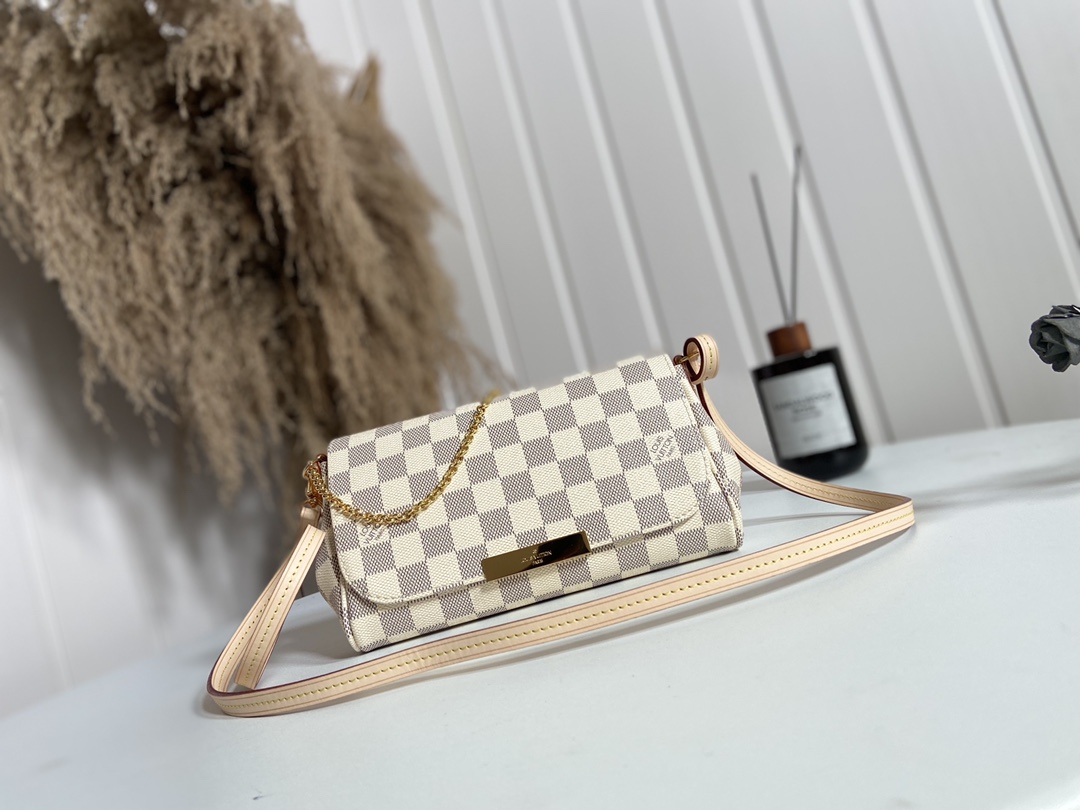 Louis Vuitton LV Favorite Bags Handbags White Damier Azur Canvas N41277