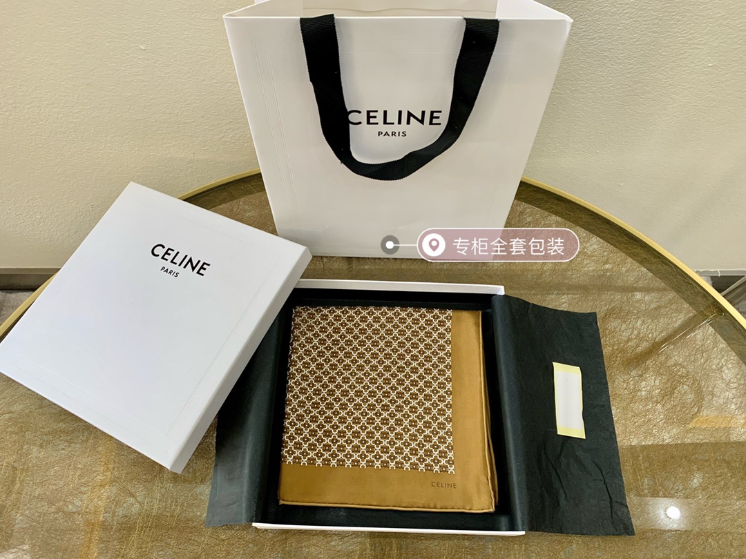 CELINE赛琳凯旋门标志100真丝方巾