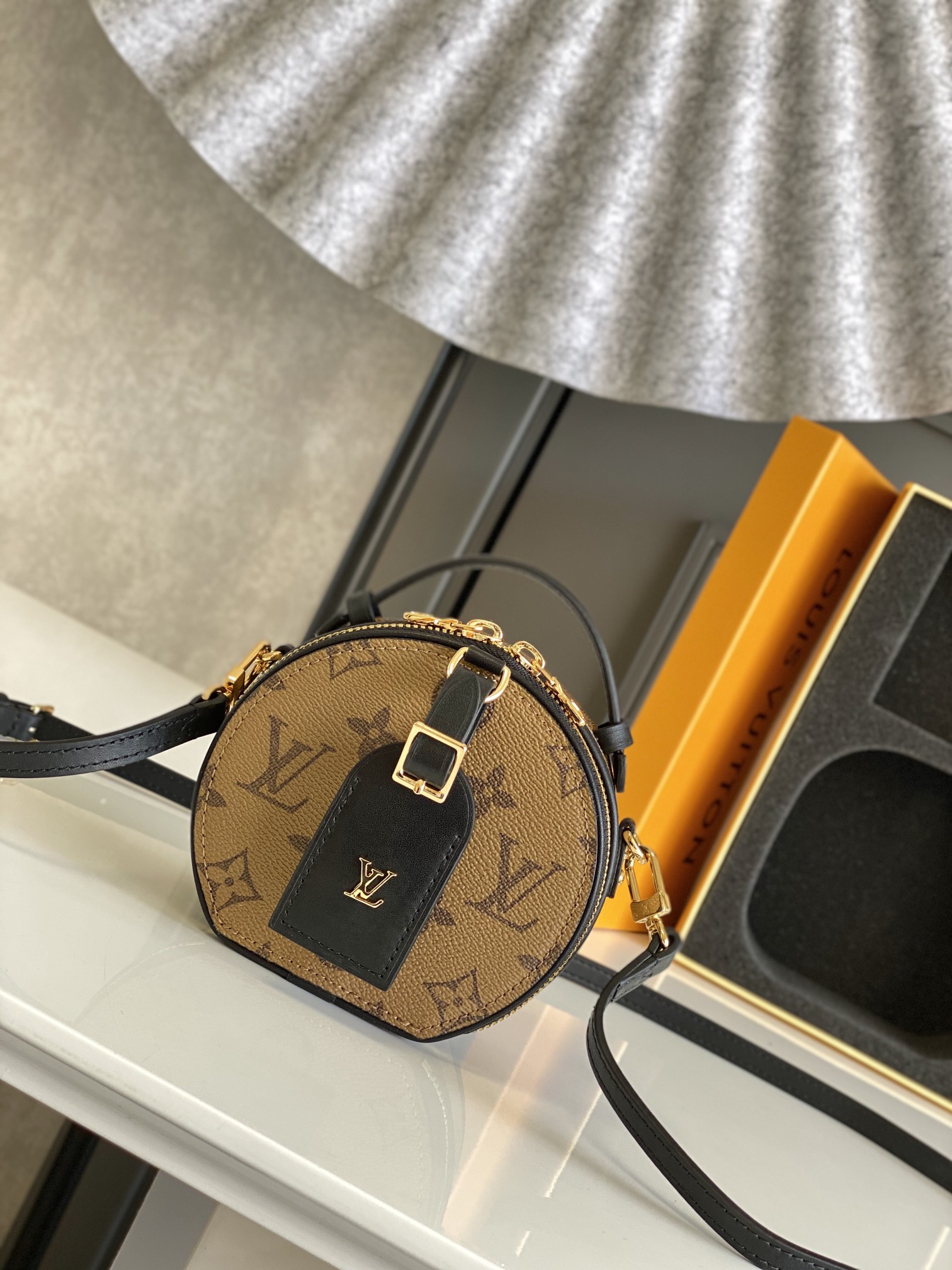 Louis Vuitton LV Boite Chapeau Mini Bags Monogram Reverse Calfskin Canvas Cowhide Mini