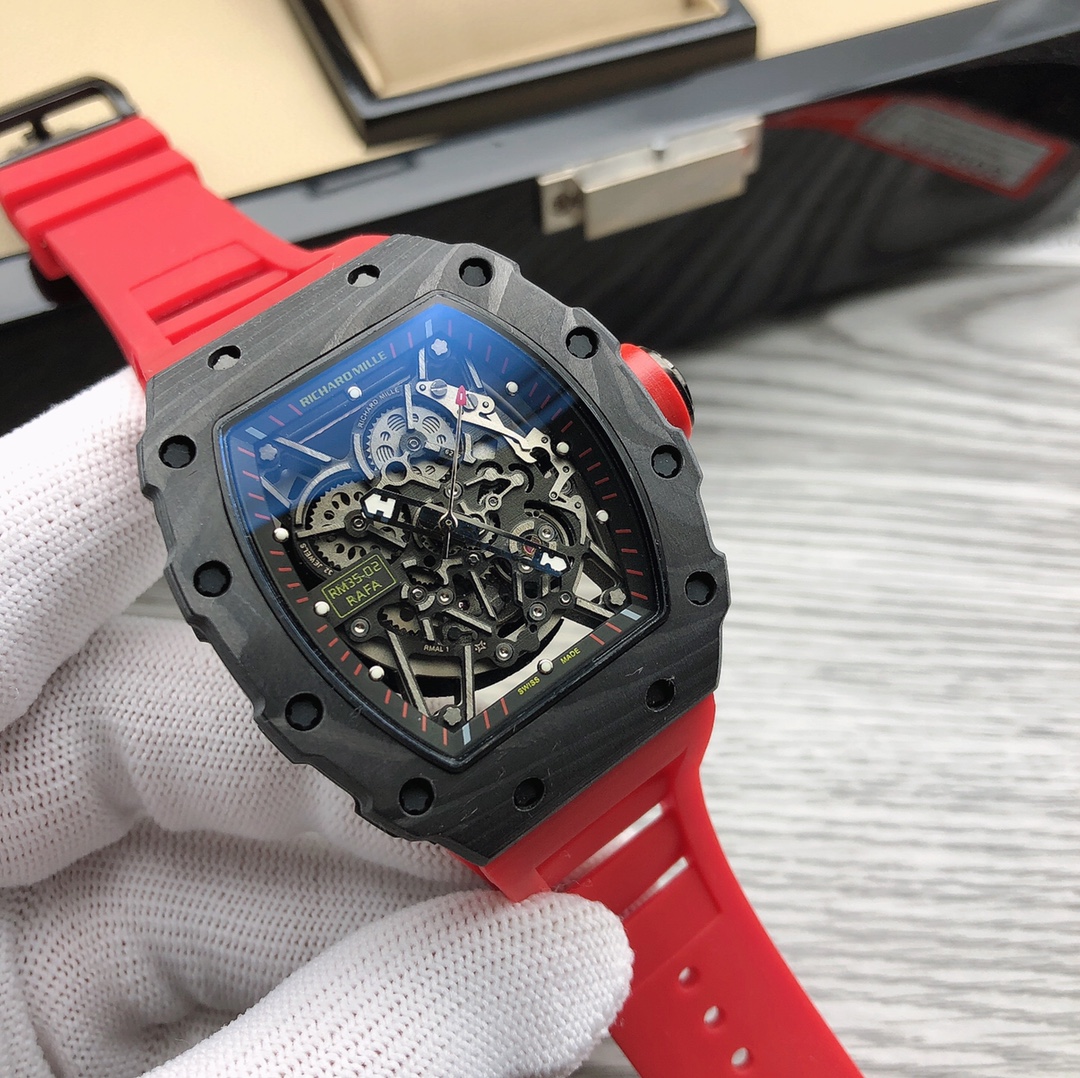 “Affordable Richard Mille RM-035: Perfect Size, Colorful, Carbon Fiber, Men’s Mechanical Watch”
