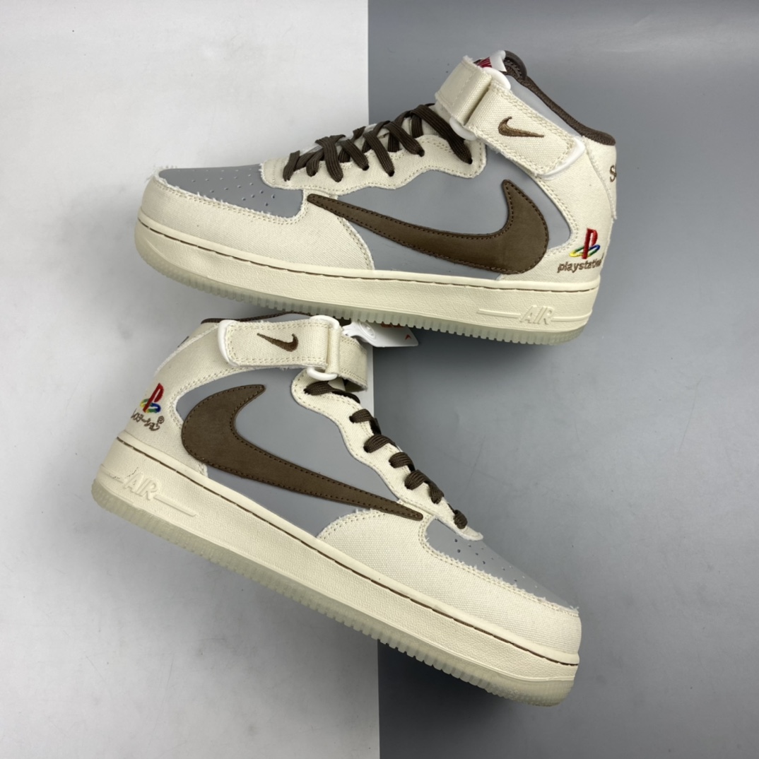 300 Travis Scott x Sony PlayStation 5 x Nk Air Force 1’07 Mid ”PS5” 联名款扣篮系列中帮经典百搭休闲运动板鞋 BQ5828-202
