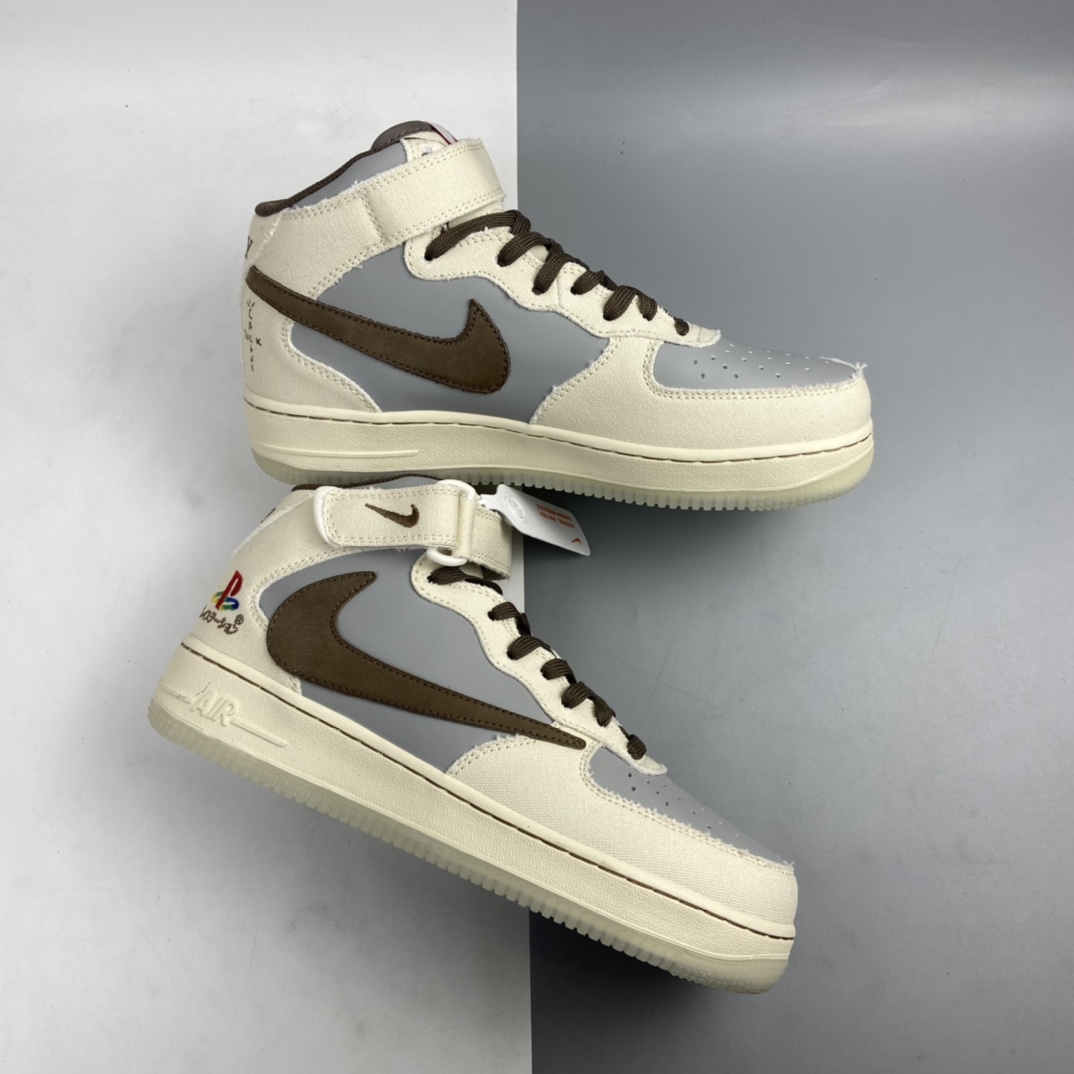 300 Travis Scott x Sony PlayStation 5 x Nk Air Force 1’07 Mid ”PS5” 联名款扣篮系列中帮经典百搭休闲运动板鞋 BQ5828-202