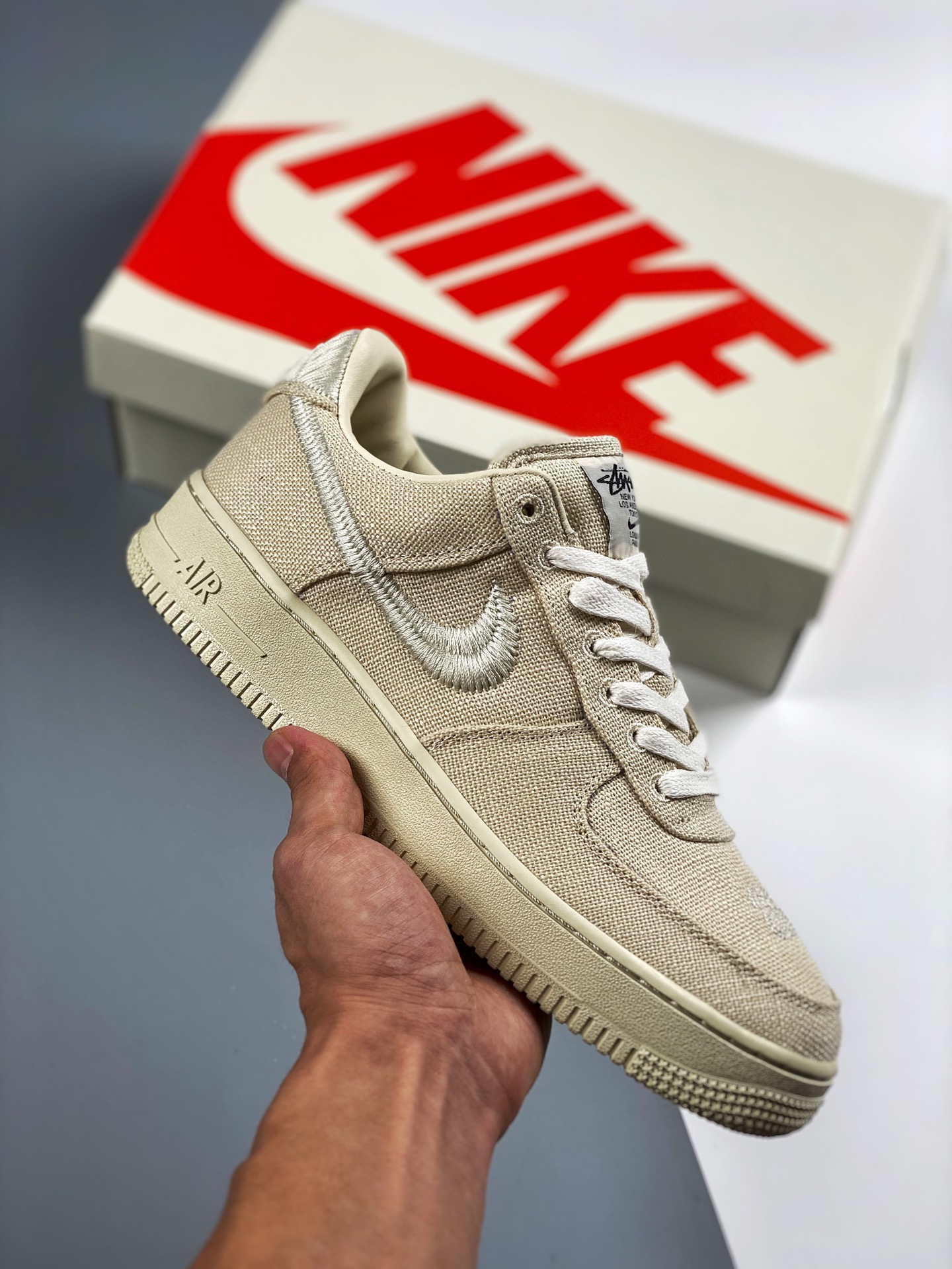Stussy x Nike Air Force 1 '07 Low "Gancho bordado en lino" primer vistazo real #Datos de desarrollo de la horma y el pa…