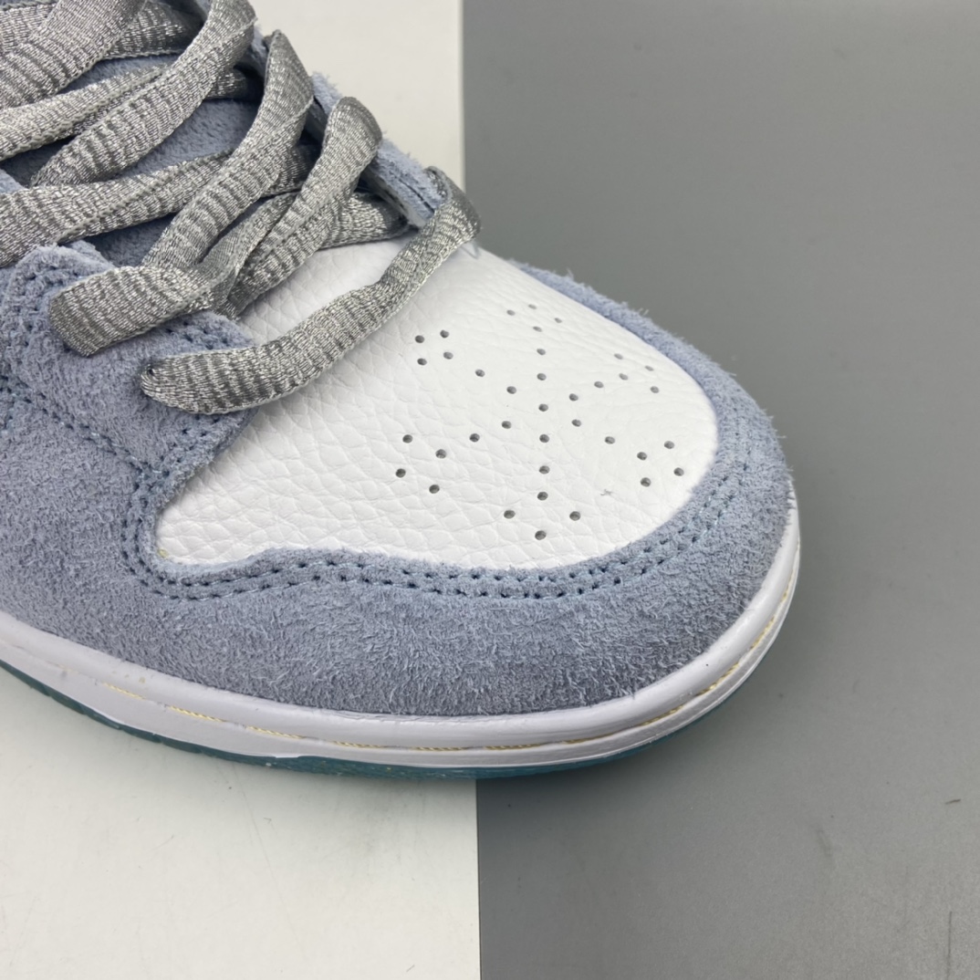 220 Sean Cliver x Nike SB Dunk Low Pro”White/Psychic Blue-Metallic Gold” 雾霾蓝白金钩水晶底 扣篮系列低帮休闲运动滑板板鞋 DC9936-100