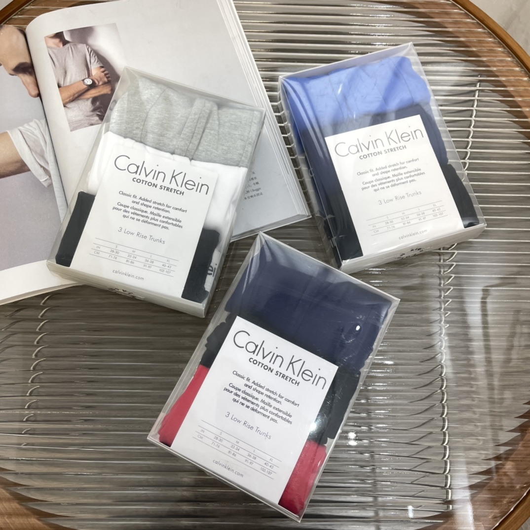 C款男士红色系三条装内裤组合✅工厂跟单，面料95%精梳棉✅颜色组合：黑色，蓝色，红色✅尺码：S,M,L,