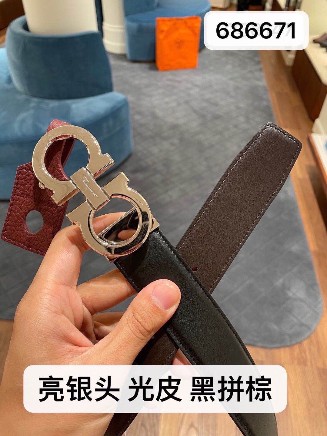 Ferragamo 国现 Ferragamo菲拉格慕 男士皮带 枪色黑棕 双面可用，可自由裁剪 尺码更合身，附件