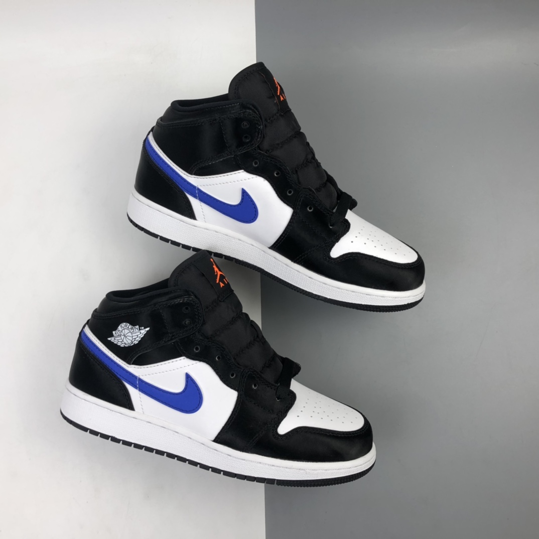 280 Air Jordan 1 Mid“Astronomy Blue”（GS）AJ1 乔1 中帮百搭休闲运动板鞋 黑白蓝 蓝熊猫 554725-084