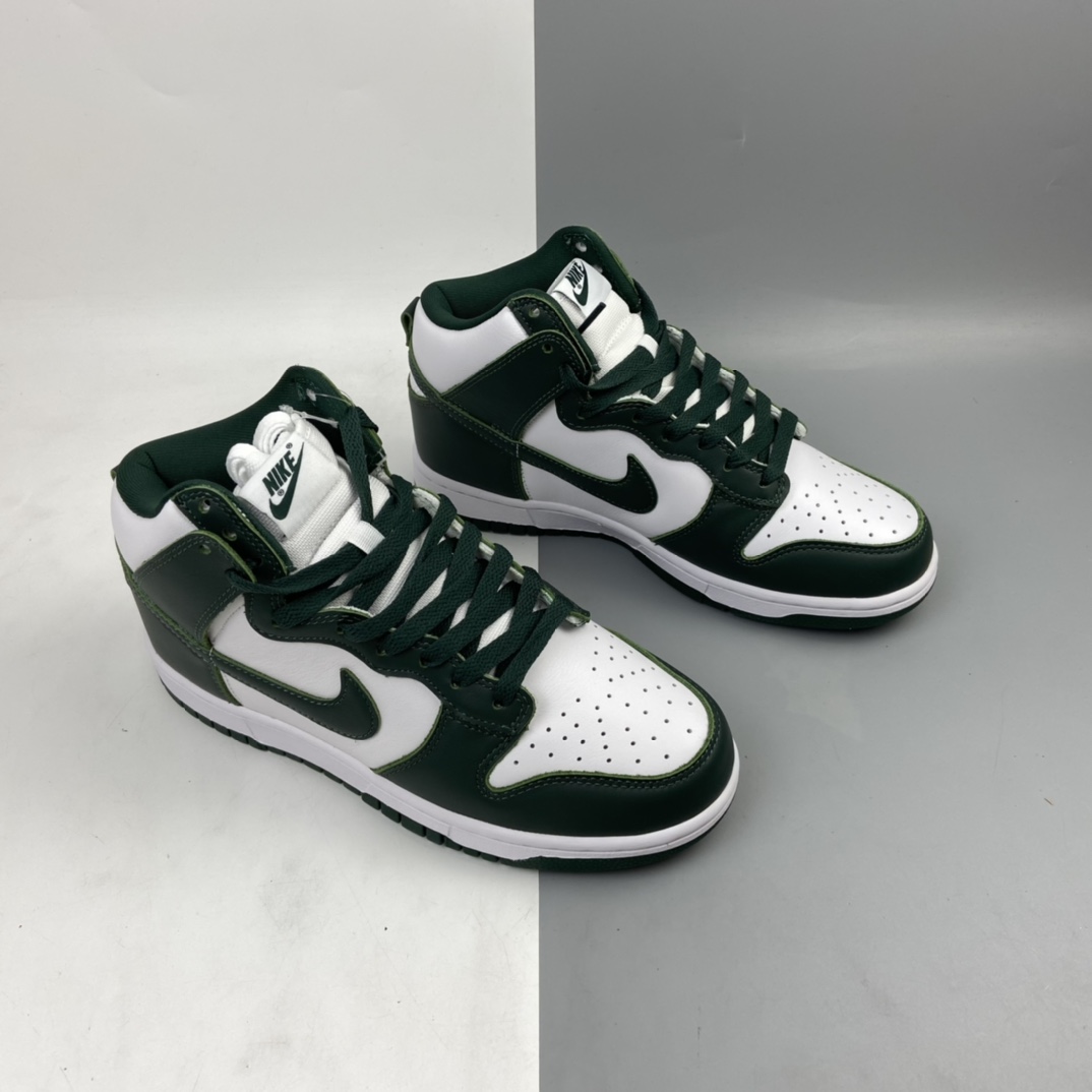 320 Nike SB Dunk High Pro”Pro Green”扣篮系列高帮休闲运动滑板板鞋“复刻暗色绿白”CZ8149-100