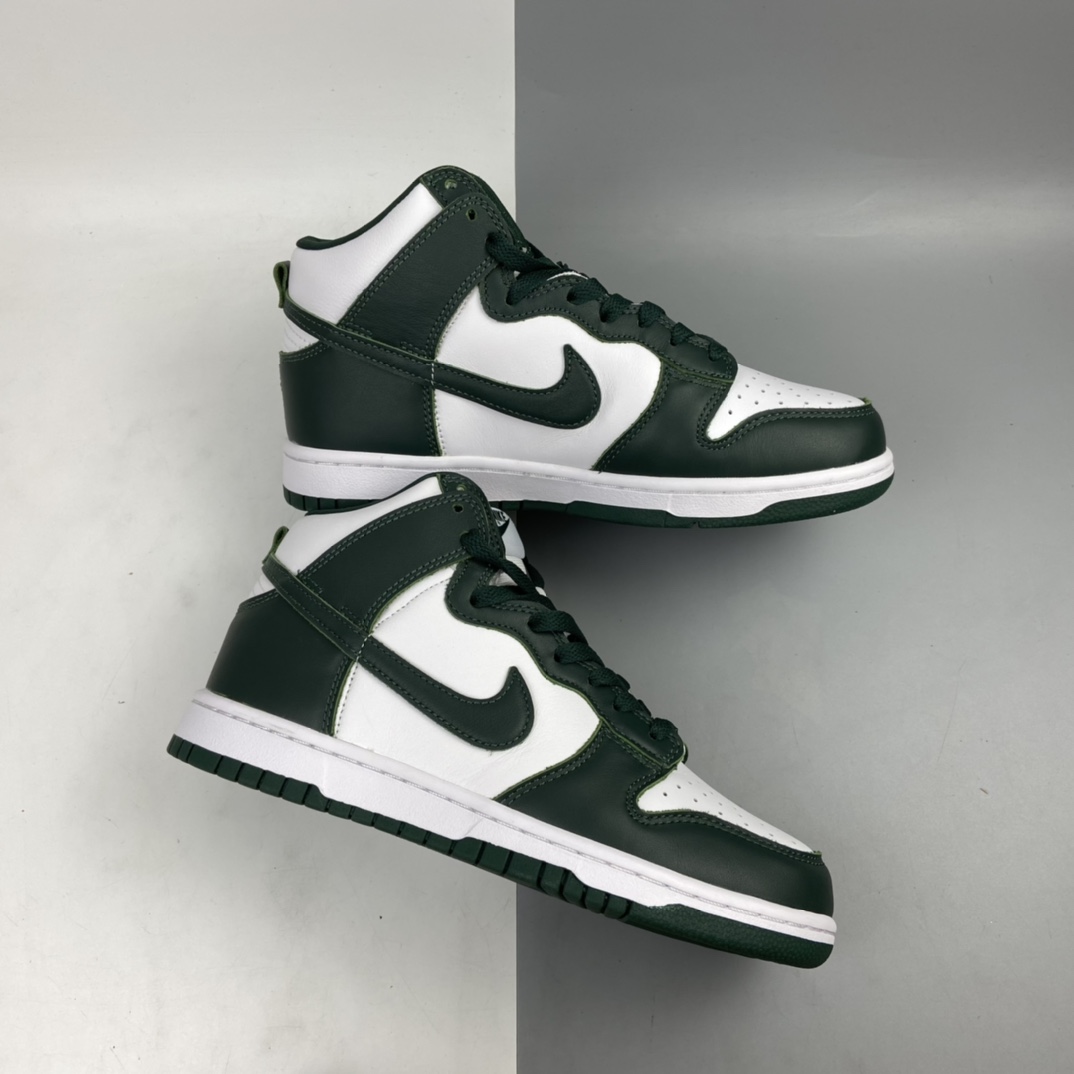 320 Nike SB Dunk High Pro”Pro Green”扣篮系列高帮休闲运动滑板板鞋“复刻暗色绿白”CZ8149-100