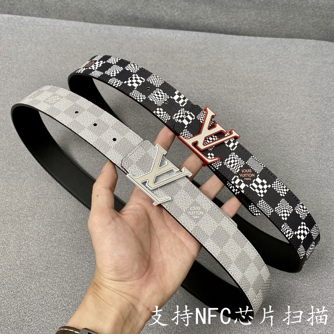 Louis Vuitton Belts Calfskin Canvas Cowhide Spring Collection