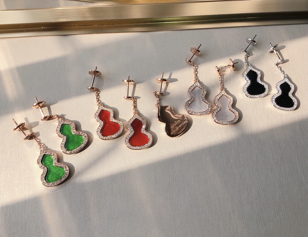 NO:103036,Is it my heart moved, I am very moved, light luxury and noble series gourd medium-sized earrings, kirin earrings, qeelin19860909是心动呀 好心动呀 轻奢贵气系列葫芦中号耳坠,麒麟耳钉,qeelin,Jewelry