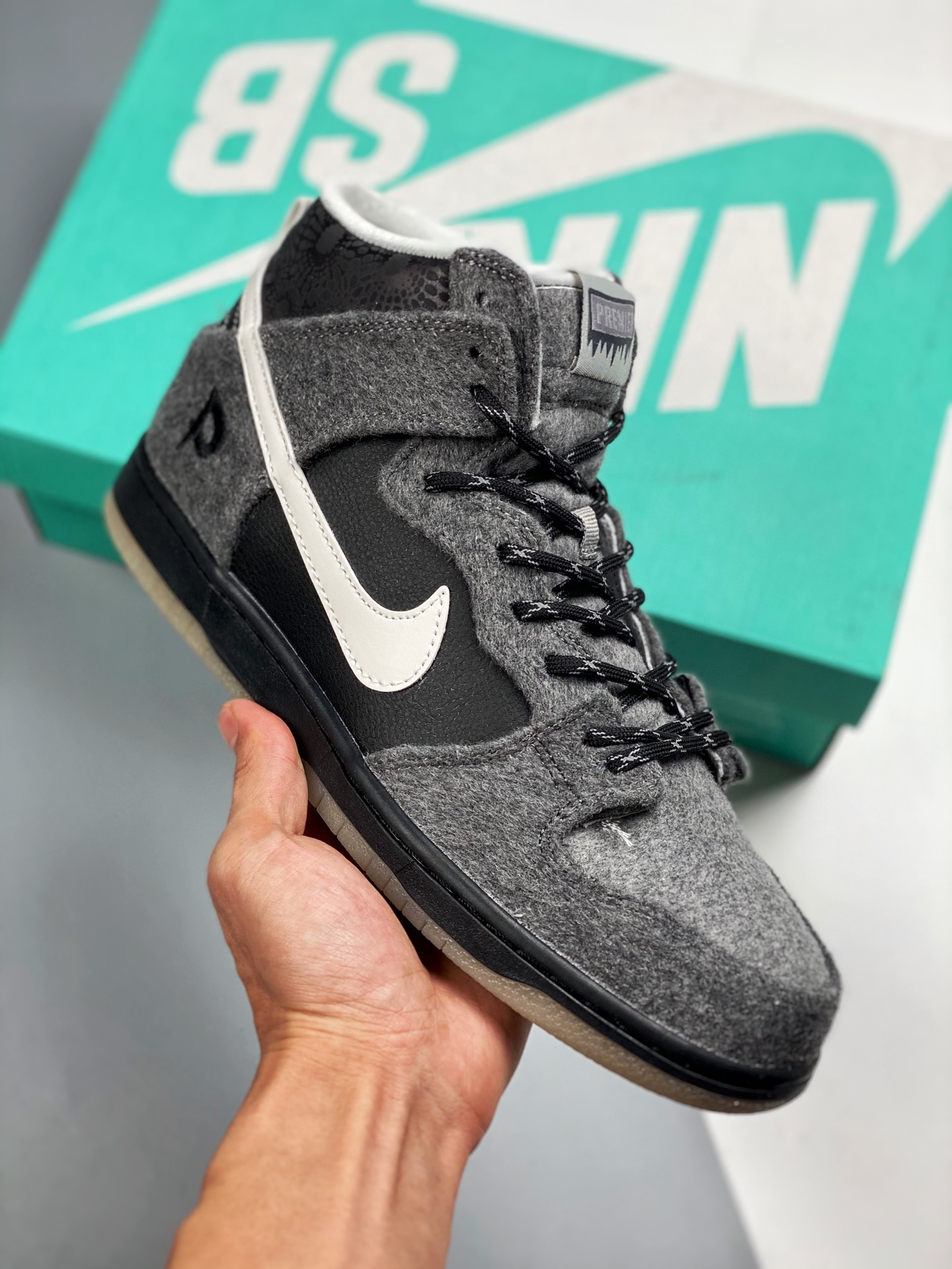 NIKE DUNK SB High Petoskey Premier gris-blanco, reedición, la escena de lanzamiento de 2017 fue memorable, ahora regres…