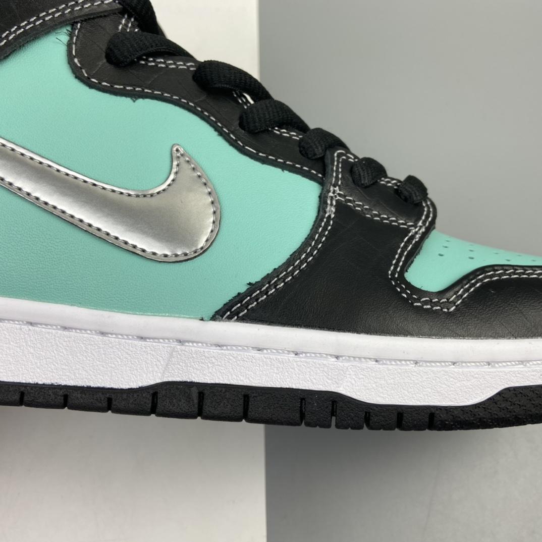 360 Nike SB x DiamondDunk Hi ”Tiffany” 联名 冰蓝 高帮休闲滑板鞋 653599-400