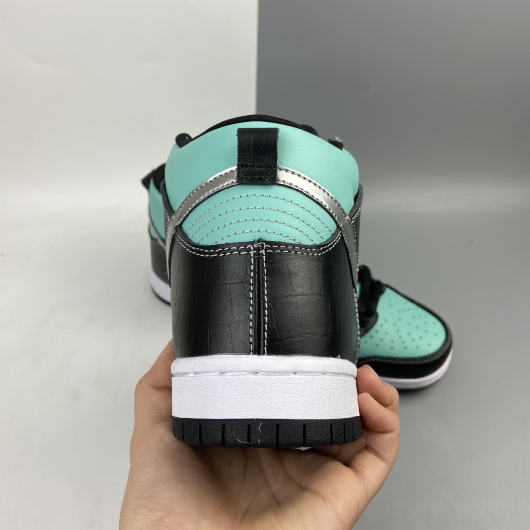 360 Nike SB x DiamondDunk Hi ”Tiffany” 联名 冰蓝 高帮休闲滑板鞋 653599-400