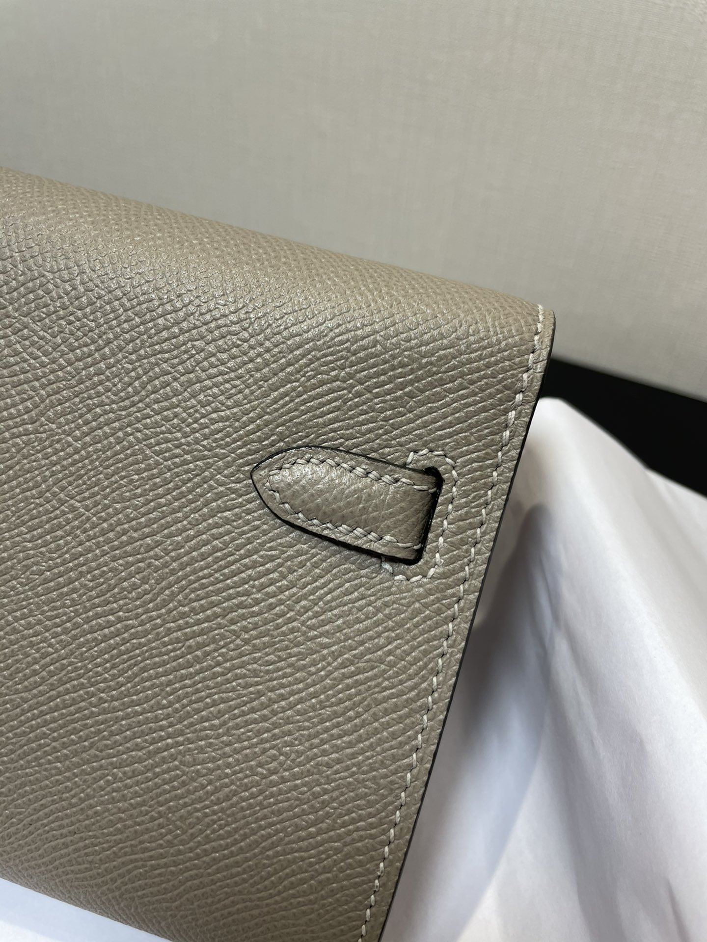 Hermès Kelly woc hot-selling model, everyone must pay for it, practical, multi-purpose, detailed picture Color asphalt gray, leather epsom [Ready