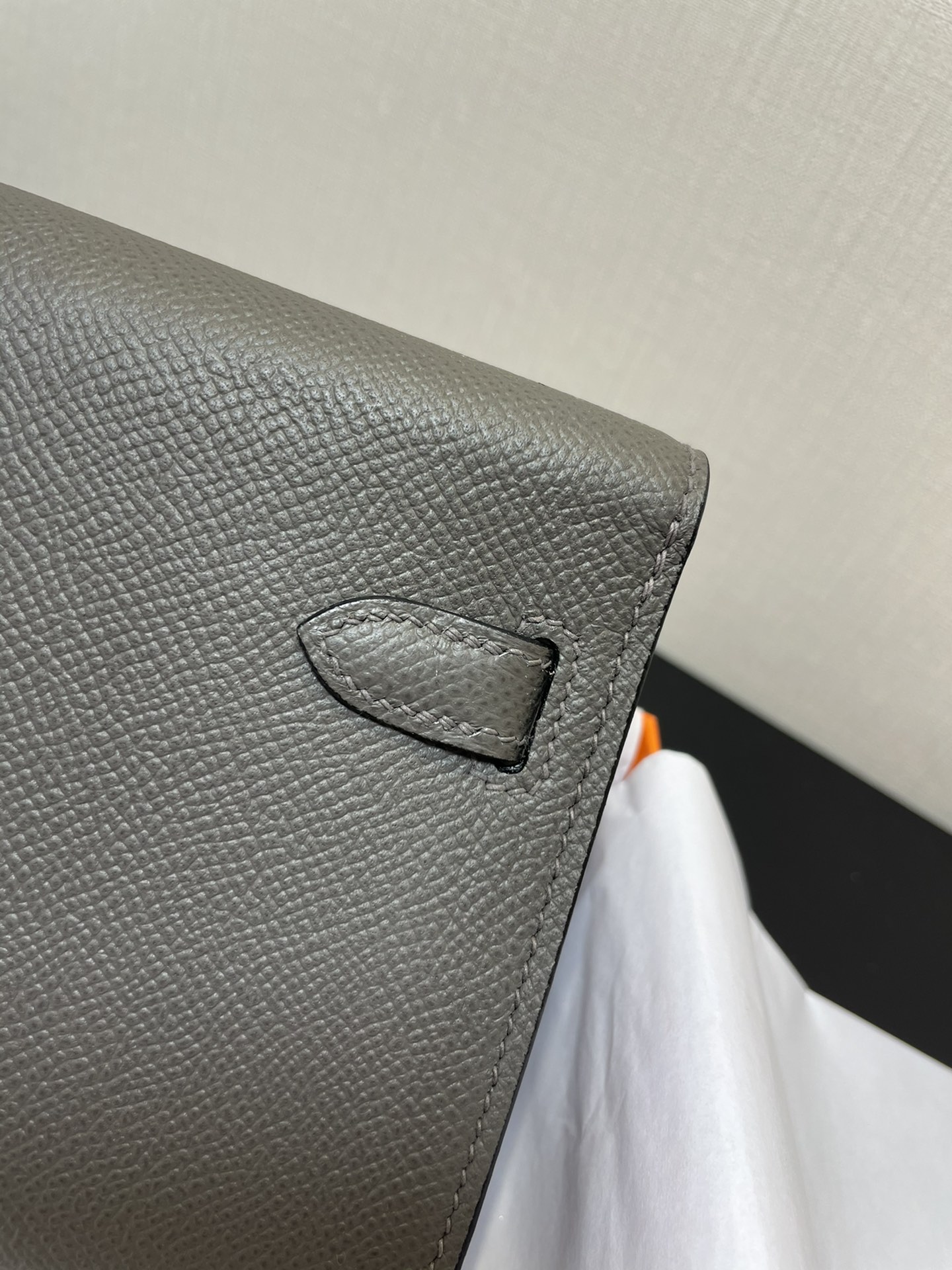 Hermès Kelly woc best-selling model, everyone must pay for it, practical, multi-purpose, detailed picture Color pewter gray, leather epsom [Ready