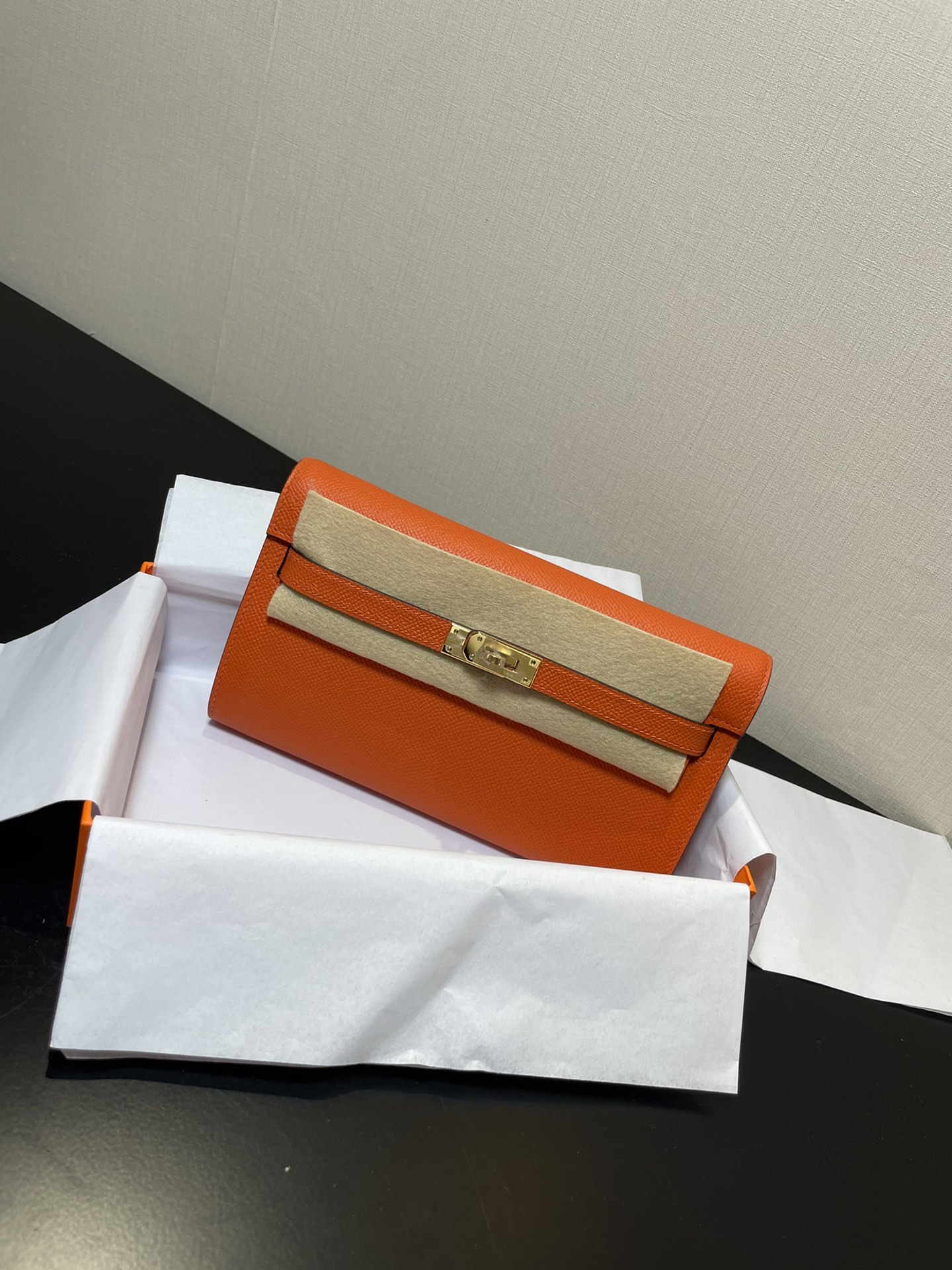 Hermès Kelly woc best-selling model, everyone must pay for it, practical, multi-purpose, detailed picture, color orange, leather epsom [ready sto