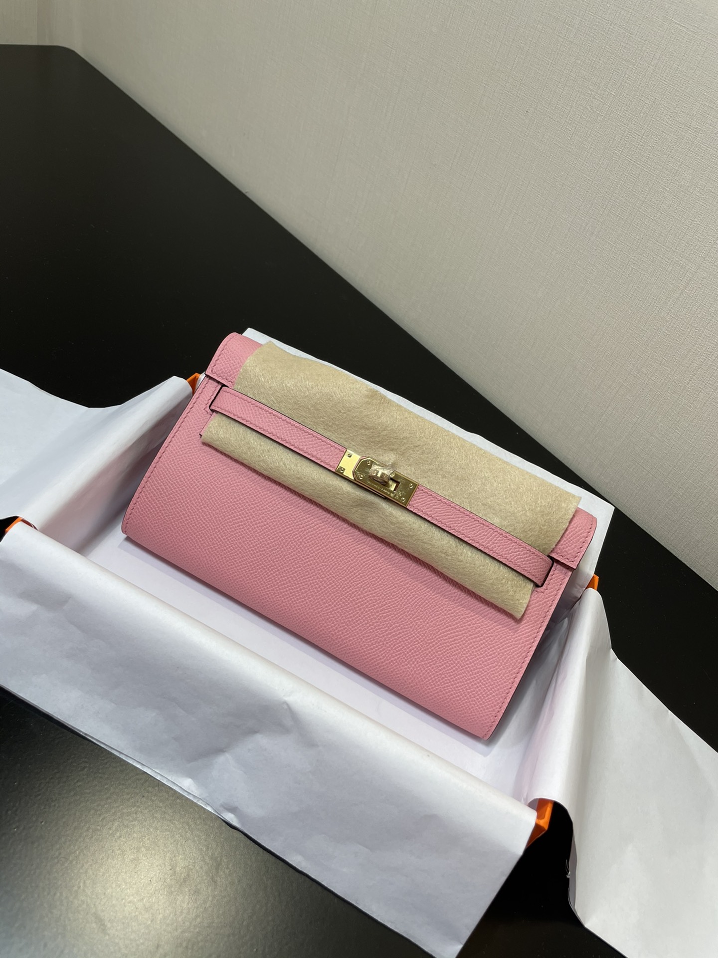 Hermes Kelly Rosa Hardware Dourado Epsom