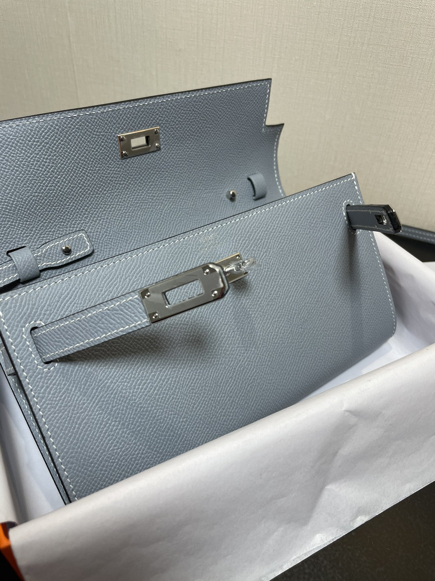 Hermès Kelly woc best-selling model, everyone must pay for it, practical, multi-purpose, detailed picture Color linen blue, leather epsom [Ready