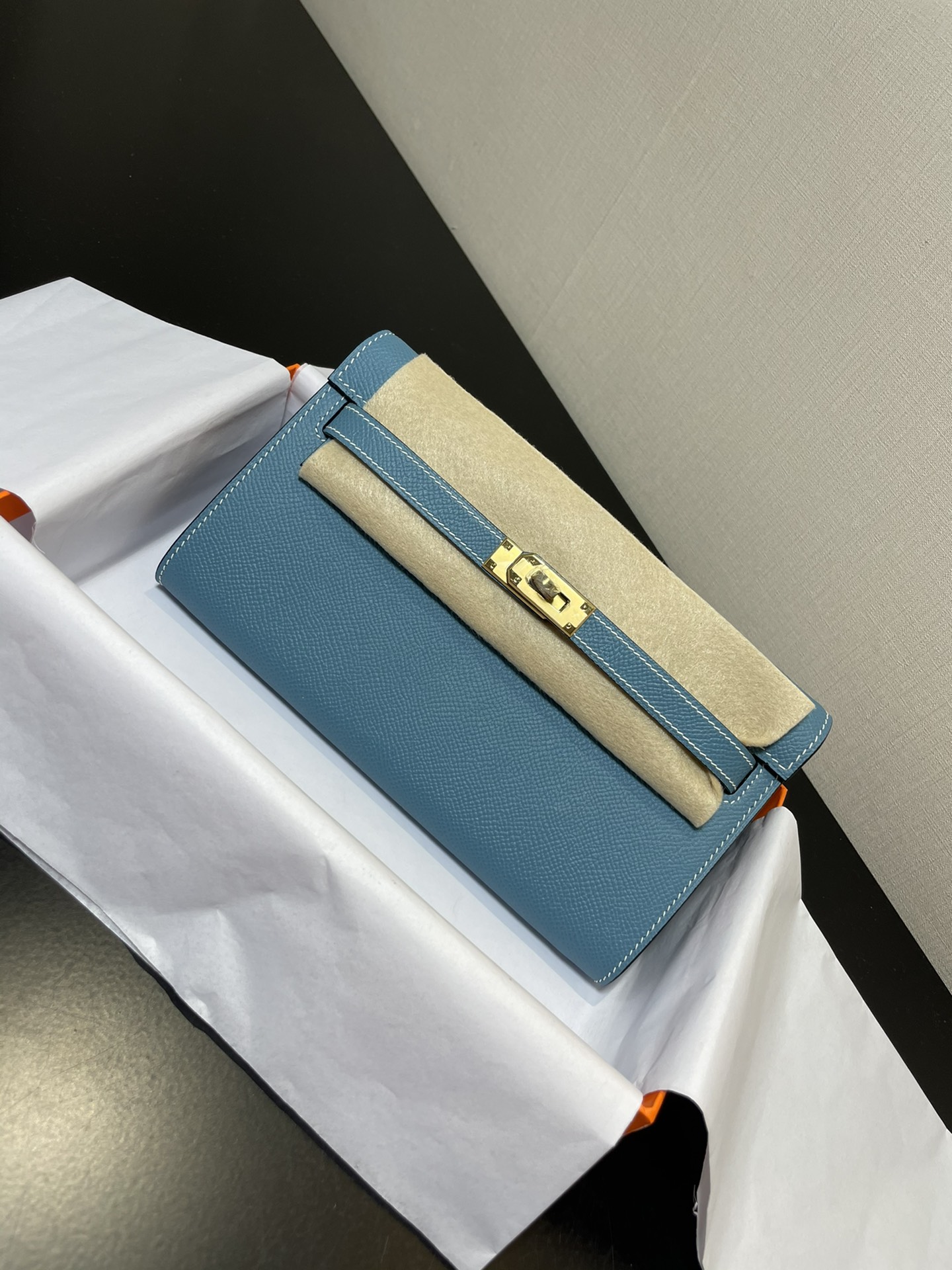 Hermès Kelly woc hot-selling model, everyone must pay, practical, multi-purpose, detailed picture Color denim blue, leather epsom [Ready stock] (