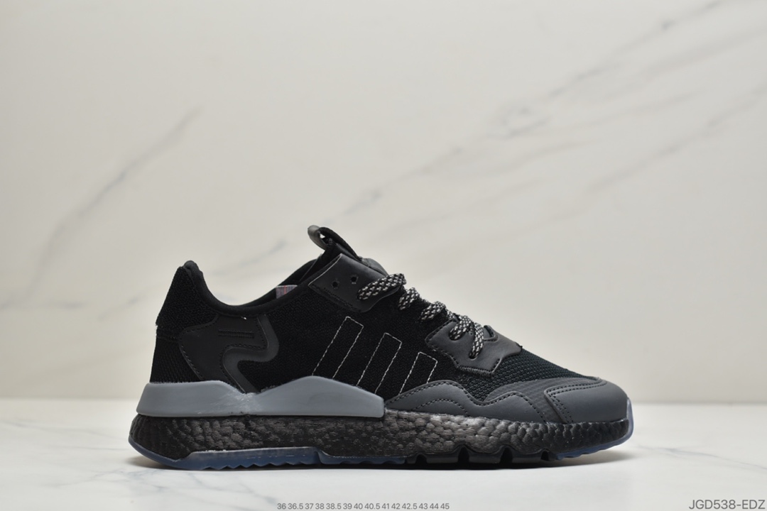 180 阿迪达斯Nite Jogger 2020 Boost x 3M反光系列 复古休闲百搭运动跑鞋 FW4279