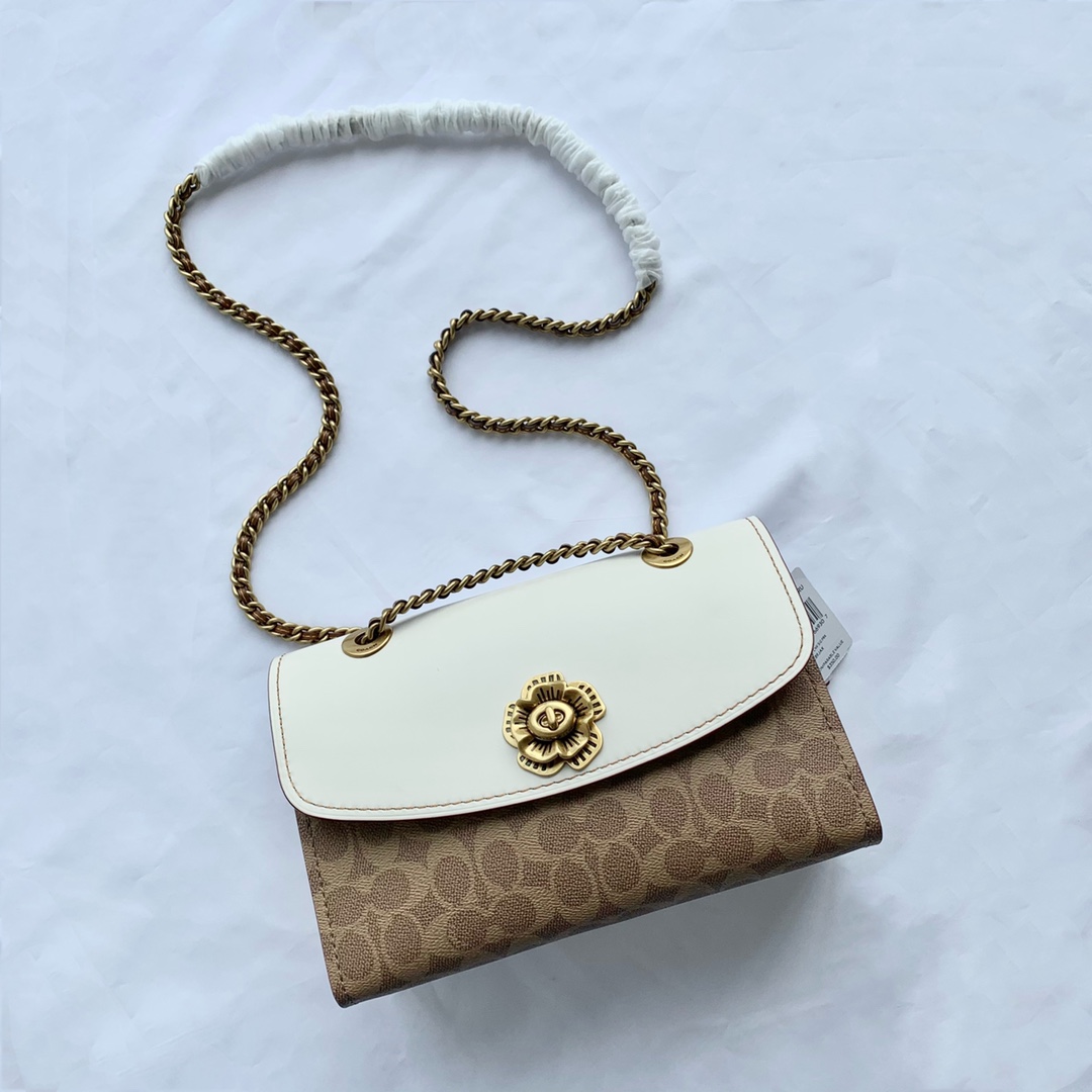 Coach ～纯原 COACH 蔻驰30585 山茶花Parker 系列链条包