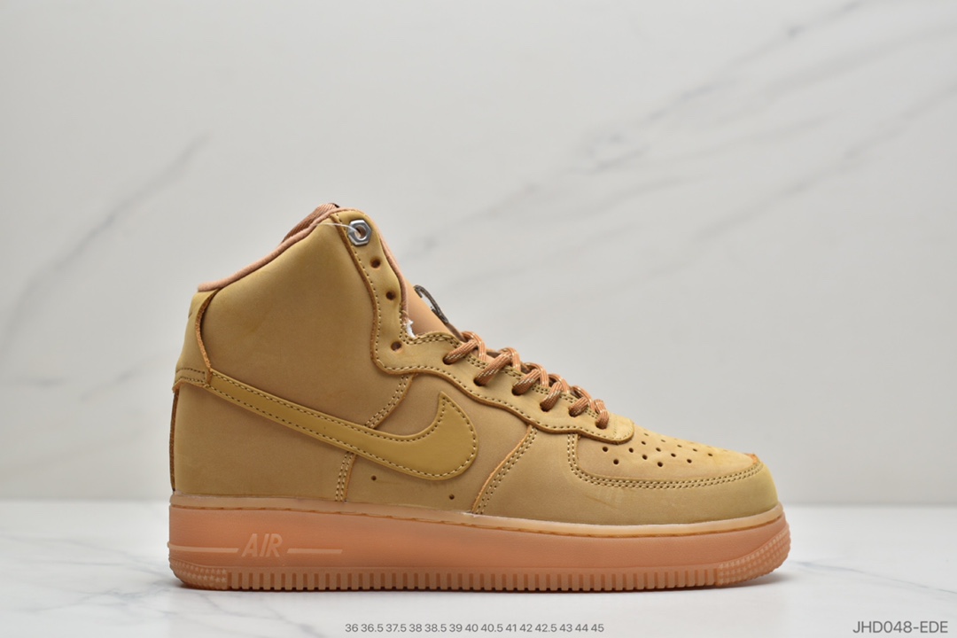 190 耐克 Nike Air Force 1 High ’07 LV8”Wheat / Flax”“新麦黄棕”空军一号经典高帮皮革皮百搭休闲运动板鞋 CJ9178-200