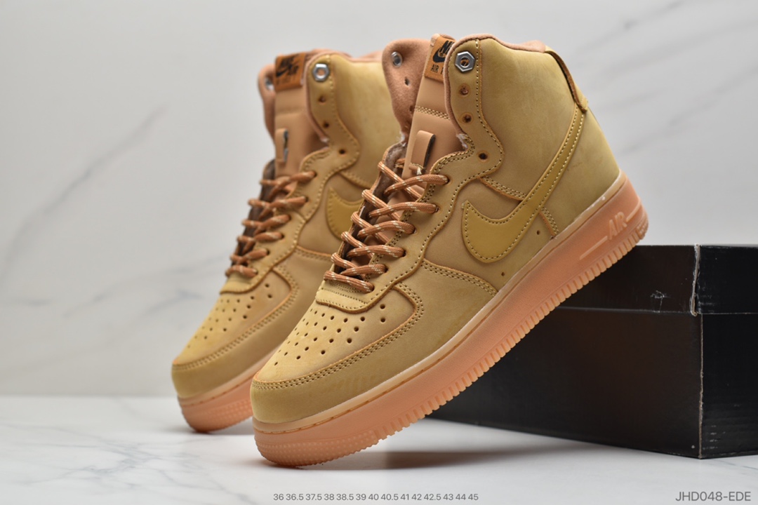 190 耐克 Nike Air Force 1 High ’07 LV8”Wheat / Flax”“新麦黄棕”空军一号经典高帮皮革皮百搭休闲运动板鞋 CJ9178-200