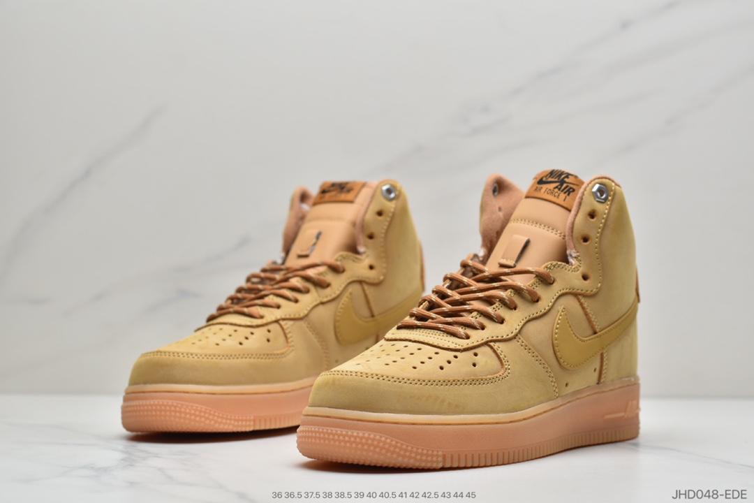 190 耐克 Nike Air Force 1 High ’07 LV8”Wheat / Flax”“新麦黄棕”空军一号经典高帮皮革皮百搭休闲运动板鞋 CJ9178-200