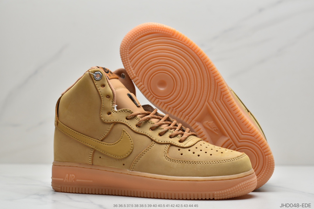 190 耐克 Nike Air Force 1 High ’07 LV8”Wheat / Flax”“新麦黄棕”空军一号经典高帮皮革皮百搭休闲运动板鞋 CJ9178-200