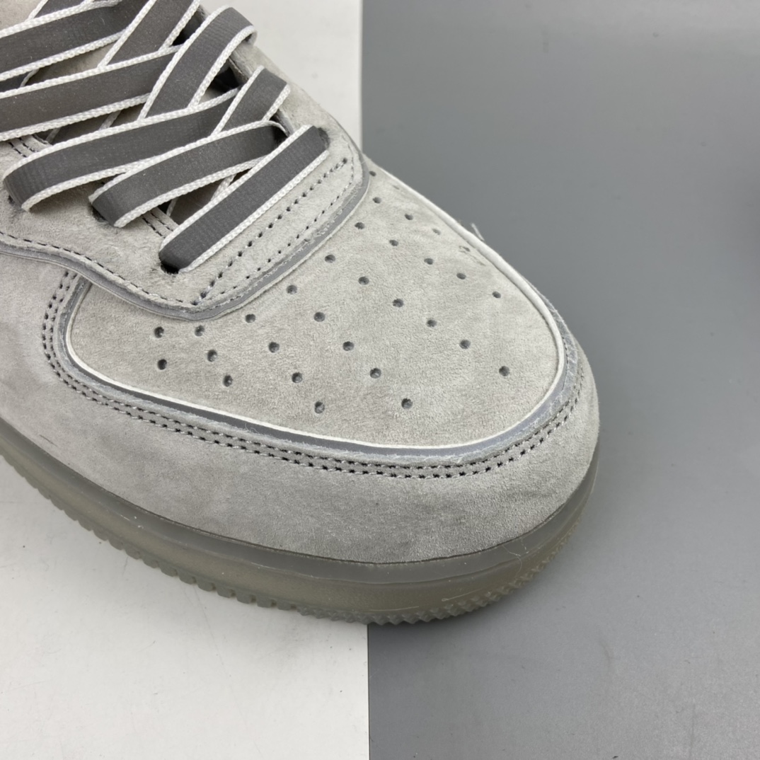 280 Reigning Champ x Nk Air Force 1’07 Mid 卫冕冠军 麂皮灰3M反光中帮运动休闲板鞋 GB1228-185