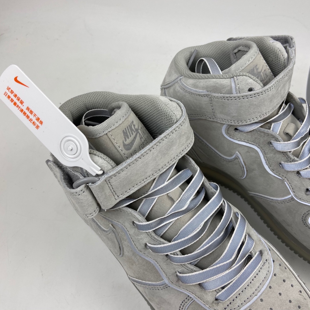 280 Reigning Champ x Nk Air Force 1’07 Mid 卫冕冠军 麂皮灰3M反光中帮运动休闲板鞋 GB1228-185