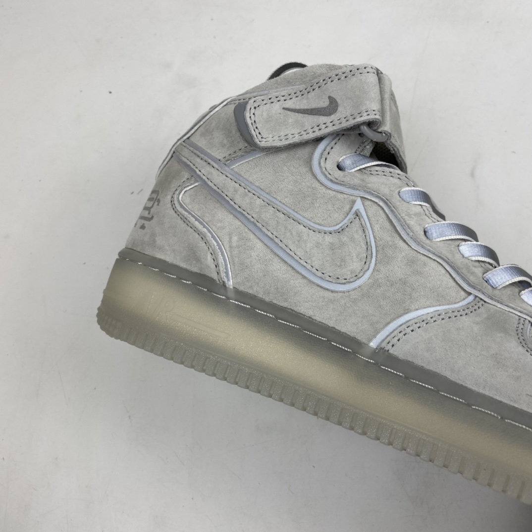 280 Reigning Champ x Nk Air Force 1’07 Mid 卫冕冠军 麂皮灰3M反光中帮运动休闲板鞋 GB1228-185