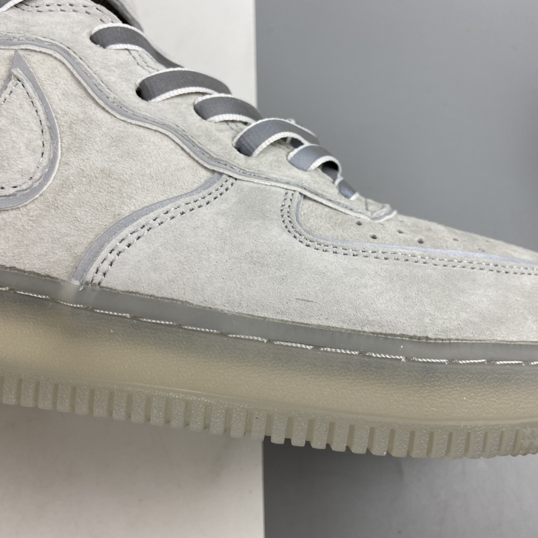 280 Reigning Champ x Nk Air Force 1’07 Mid 卫冕冠军 麂皮灰3M反光中帮运动休闲板鞋 GB1228-185