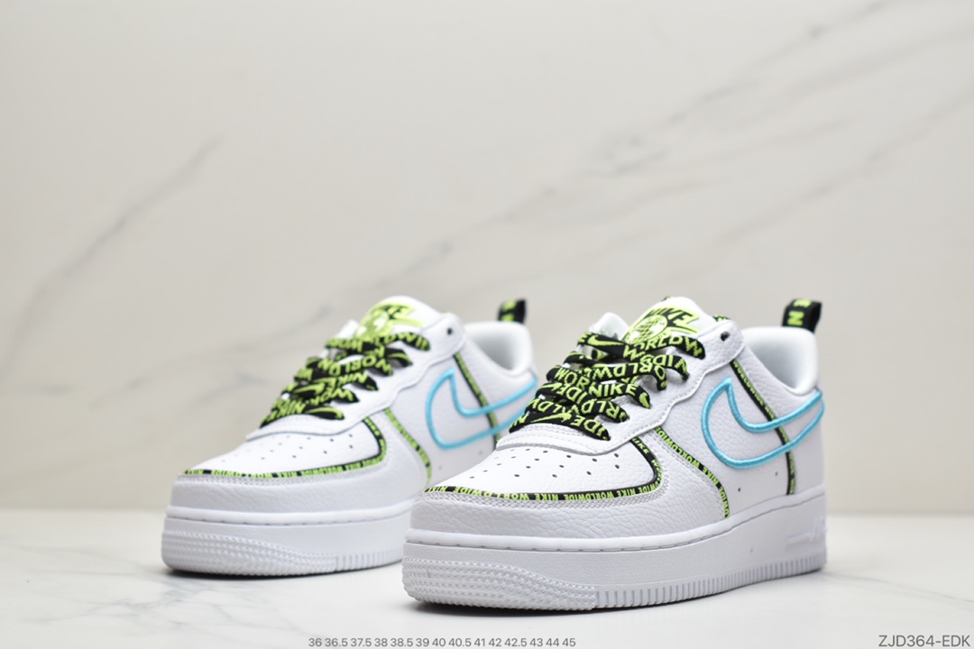 240 耐克Nike Air Force 1 “Worldwide”Black/Flash Crimson-Green 世界版图CK7213-100