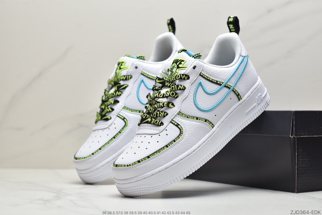 240 耐克Nike Air Force 1 “Worldwide”Black/Flash Crimson-Green 世界版图CK7213-100